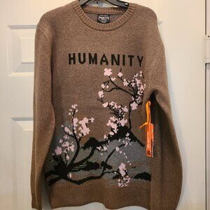 Men’s RGSTR Humanity Western Ruling Elite Oversized Sweater Brwn Size Medium NWT